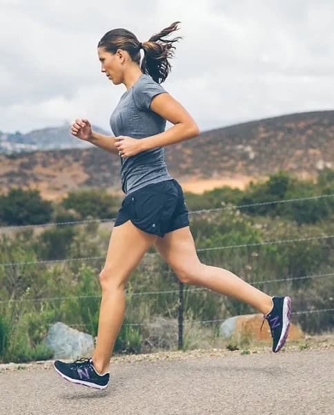 Grey T Shirt with Black Running Shorts