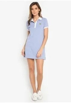 Tiffany Blue Polo Shirt Dress with White Collar