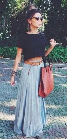 Summer maxi skirt outfits