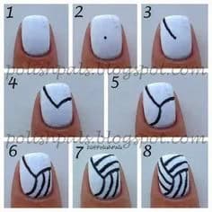 Line Patterned Cute Nail Designs for Short Nails