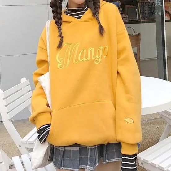 Yellow Embroidered Hoodie with Plaid Pleated Mini Skirt