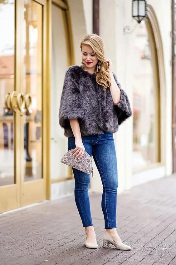 Black Faux Fur Cape