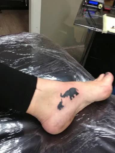 Black Color Small Elephants on Ankle