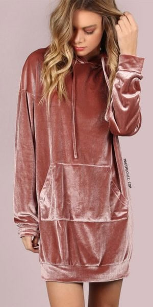 Rose Gold Velvet Dress