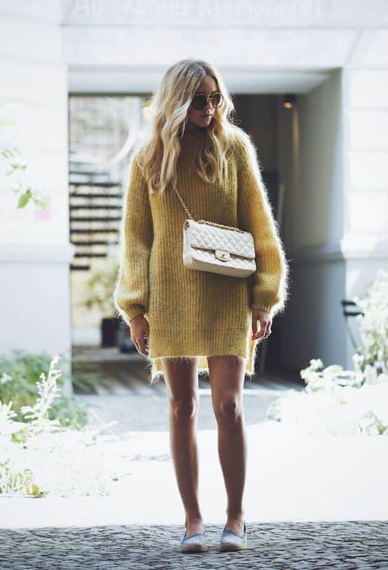 Yellow Mustard Knit Dress