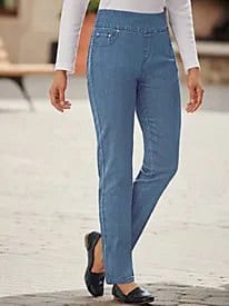 White Form Fitting Top with High Rise Straight Leg Jeans