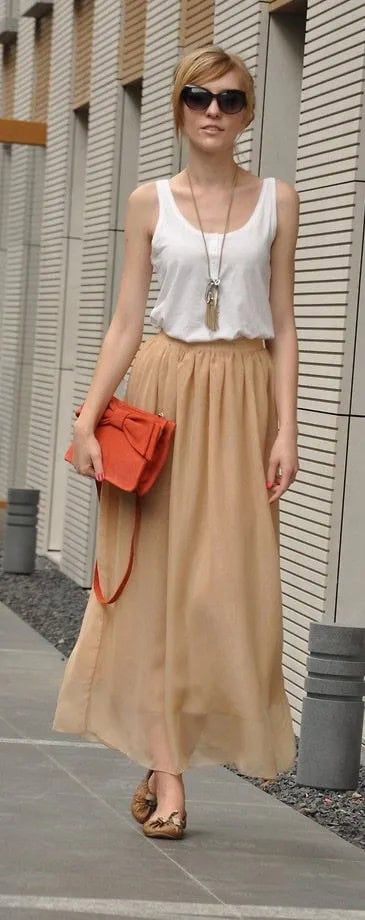 Summer maxi skirt outfits