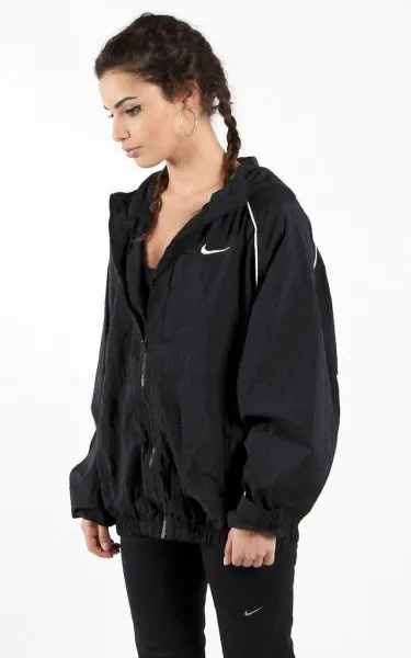 Black Oversized Jacket with Slim Fit Running Tights