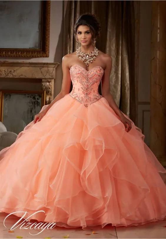 Peach Quinceanera Dress