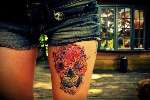 FLOWER SKULL TATTOOS