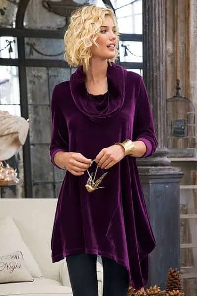 Dark Purple Velvet Tunic