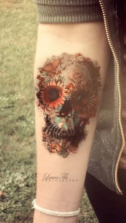 FLOWER SKULL TATTOOS