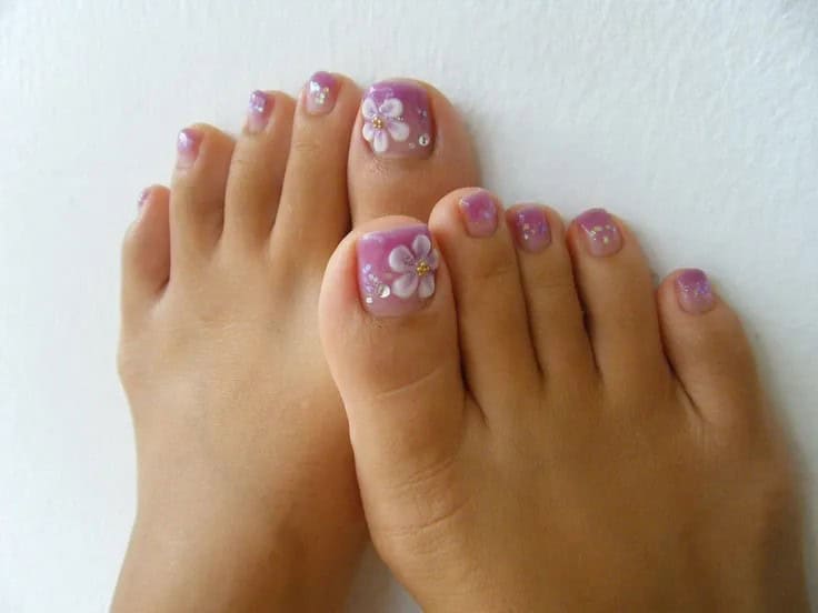 Flower nail designs for toes