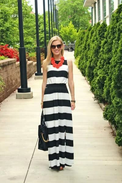 Wide Striped Maxi Dress