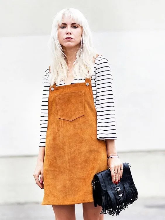 Orange Pinafore Dress