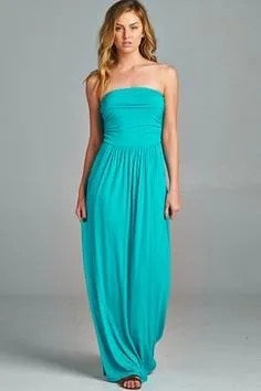 Teal Fit and Flare Off The Shoulder Maxi Dress with Open Toe Heels