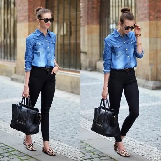 Wear with Chambray Skirt & Black Skinny Jeans