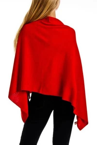 Bright Red Poncho with Black Skinny Jeans