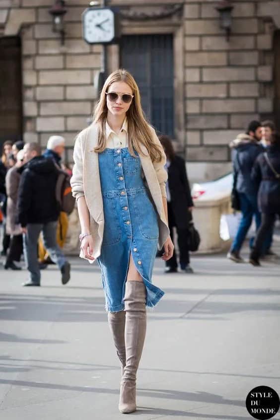 Denim Pinafore Dress