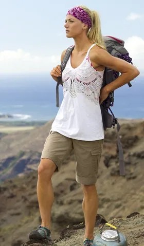 Cargo Shorts with White Boho Vest Top