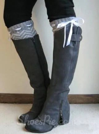 Knee-high boots with leggings