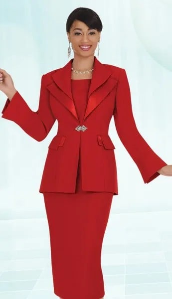 Red Church Suit Jacket with Midi Tank Dress