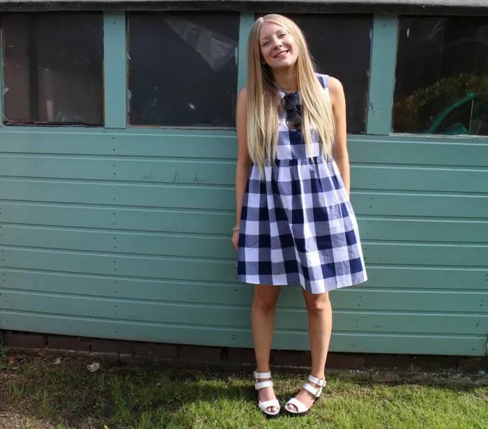 Black and White Plaid Linen Dress