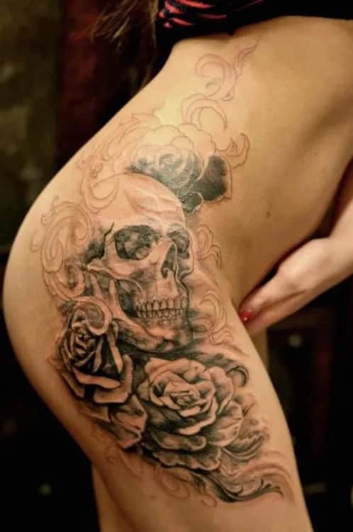 FLOWER SKULL TATTOOS