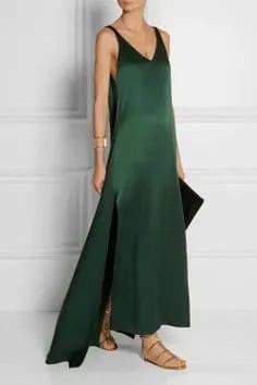 Maxi Tank Dress with Black Leather Clutch Bag