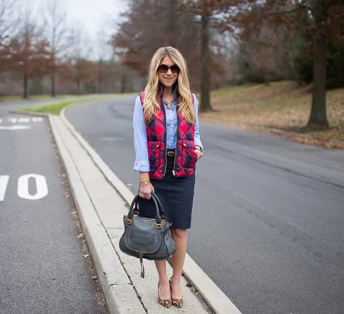 Wear with Chambray Shirt & Black Pencil Skirt