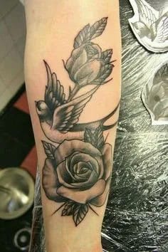 Dove with Rose Tattoo Designs