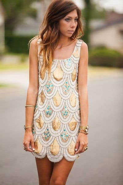 Sparkly Scallop Dress