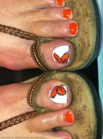 Easy toenail designs with DIY motifs