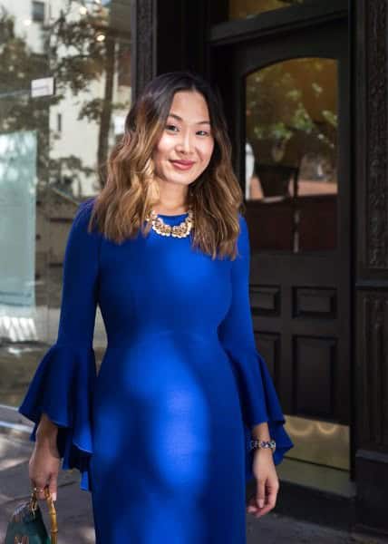 Cobalt Blue Bell Sleeve Bodycon Midi Dress