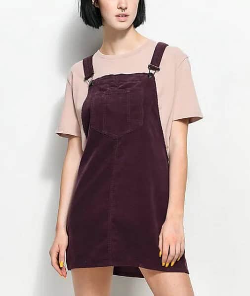 Crepe T Shirt with Black Overall Dress